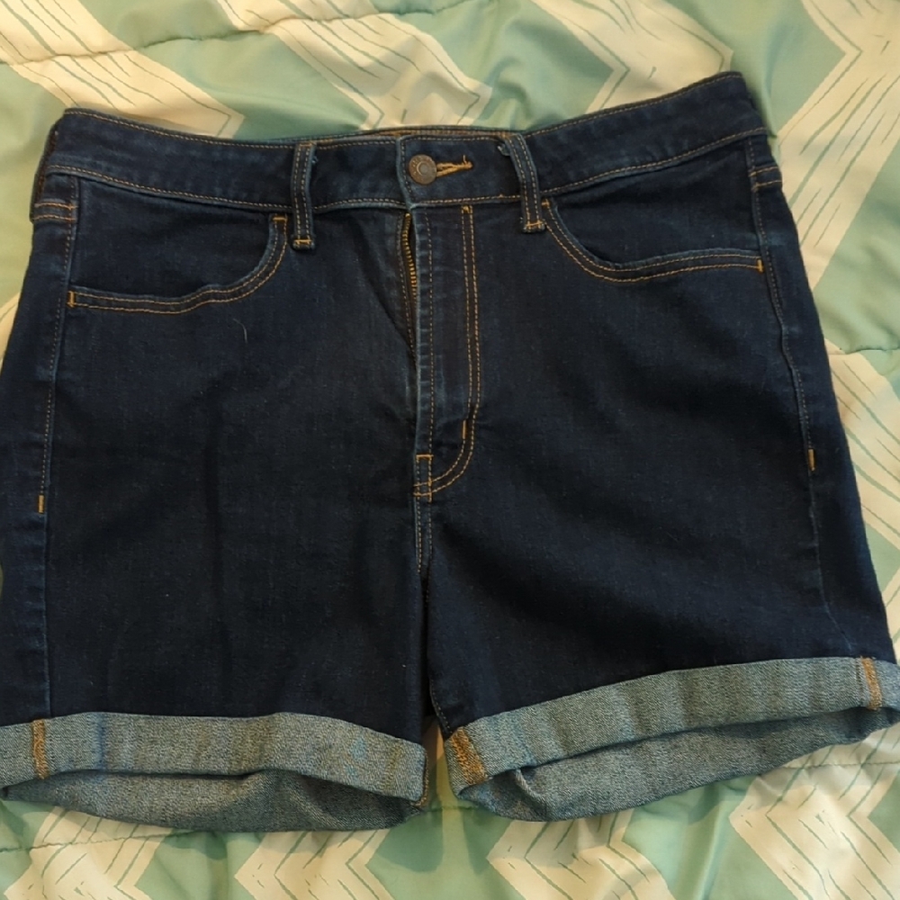 Old Navy Blue Jean Shorts High-Waisted Cuffed